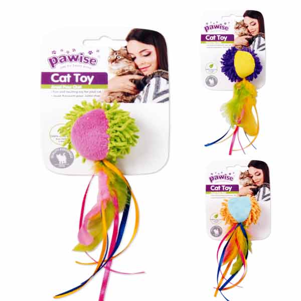 [679-28298] Pawise Meow Meow Life-Ball With Tail Kumaş Kedi Oyuncağı