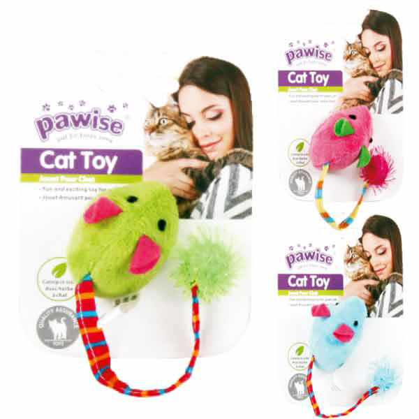 [679-28122] Pawise Peluş Uzun Kuyruklu Fare Kedi Oyuncağı Renkli