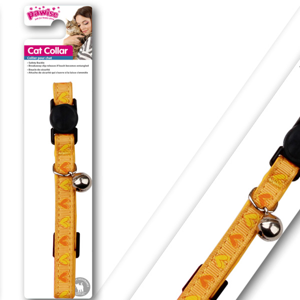 [679-28016] Pawise Sarı Kalpli Kedi Boyun Tasması