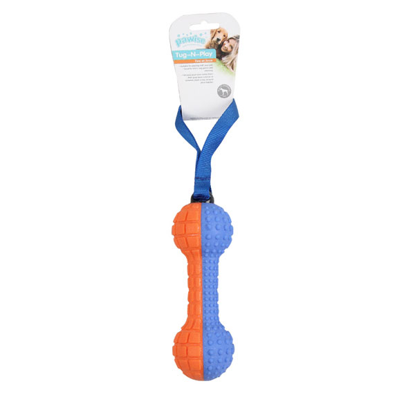 [679-14615] Pawise Squeaky Foam Dummbell Handle Köpek Oyuncağı Mavi/Turuncu