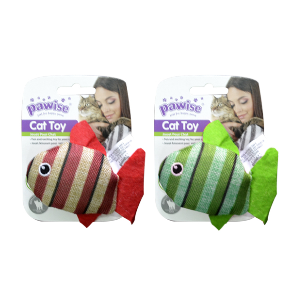 [679-28334] Pawise Striped Cat Toy-Balık Peluş Kedi Oyuncağı