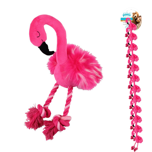 [679-15023MS] Pawise Tropic Peluş Flamingo Köpek Oyuncağı Pembe
