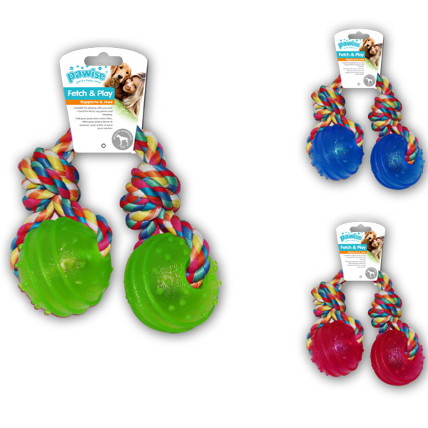 [679-14545] Pawise İpli Top İkili Köpek Oyuncağı