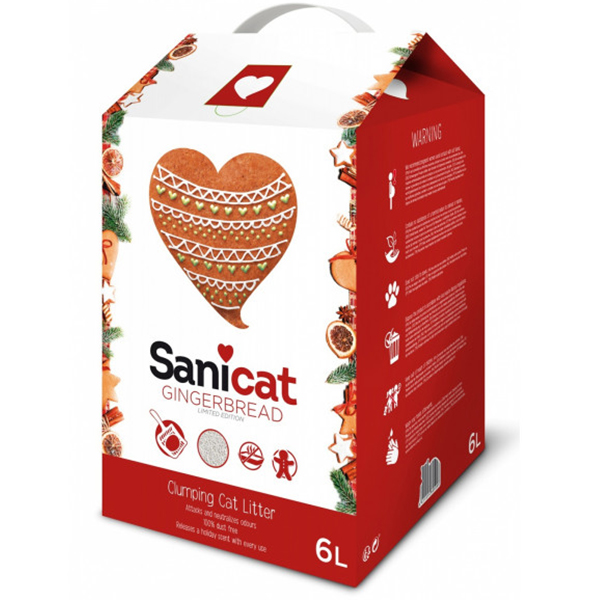 [8411514805098] Sanicat Gingerbread Zencefil ve Çam Kokulu Kedi Kumu 6 Lt