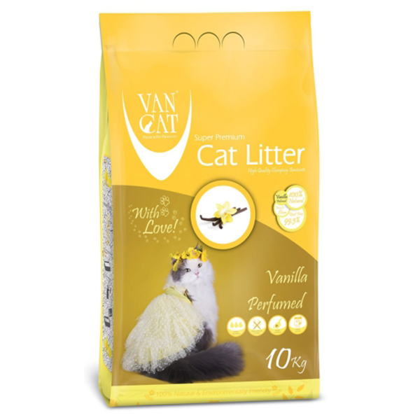 [500132] Vancat İnce Taneli Vanilya Kokulu Kedi Kumu 10 Kg