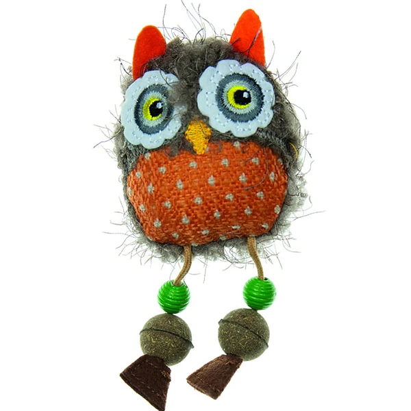 [IGC660] İmac Kedi Pençli Baykuş Şeklinde Peluş Kedi Oyuncağı 15x7.5x3.5 Cm