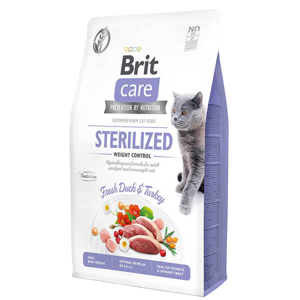 Brit Care Hipoalerjenik Sterilized Ördek ve Hindili Tahılsız Kısırlaştırılmış Kedi Maması (400 Gr)