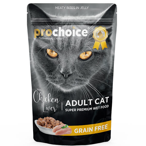 Pro Choice Tahılsız Tavuk ve Ciğerli Yetişkin Konserve Kedi Maması (1 Adet)