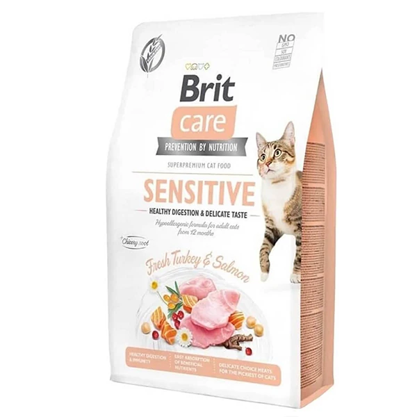 Brit Care Hipoalerjenik Sensitive Hindi ve Somonlu Tahılsız Hassas Kedi Maması