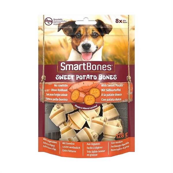 Smart Bones Tatlı Patatesli Mini Düğüm Kemik Köpek Ödül Maması (128 Gr, 2 Adet)