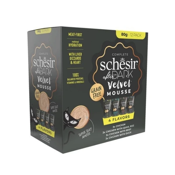 Schesir After Dark Velvet Et Suyunda Karışık Lezzetler Pouch Yetişkin Konserve Kedi Maması (80 Gr, 1 Adet)