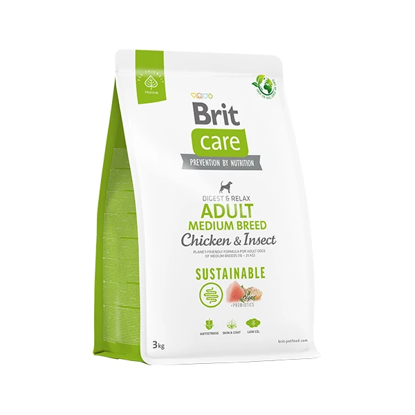 Brit Care Sustainable Tavuklu ve Böcek Proteinli Orta Irk Yetişkin Köpek Maması