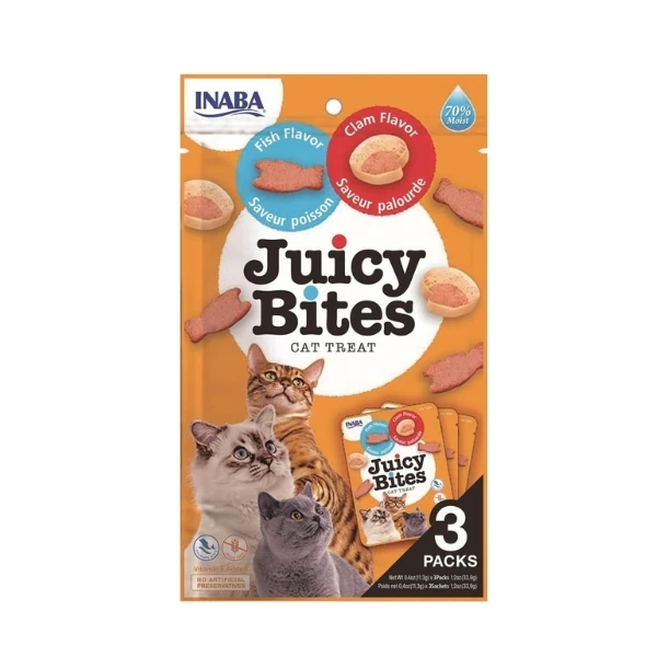 Inaba Juicy Bites Balıklı ve İstiridyeli Kedi Ödül Maması 3x11.3 Gr (3x11.3 Gr, 1 Adet)