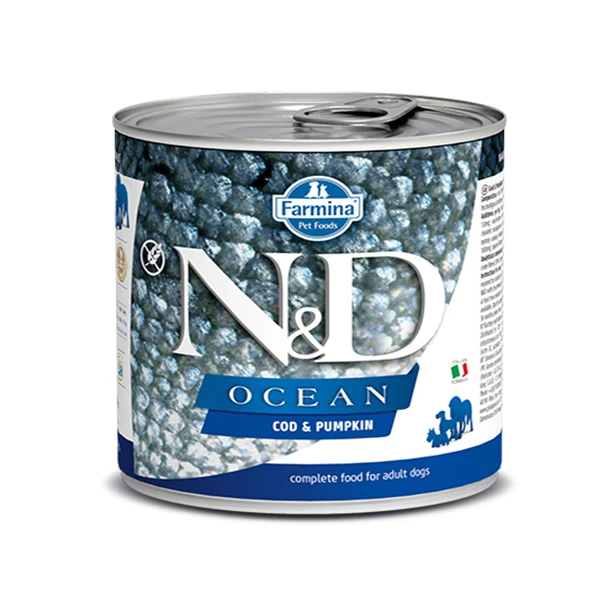 N&D Ocean Morina Balığı ve Balkabaklı Tahılsız Yetişkin Konserve Köpek Maması (140 Gr, 1 Adet)