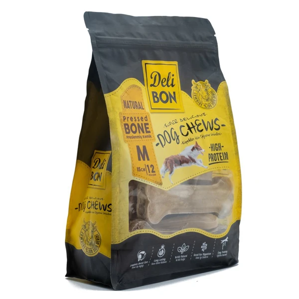 Delibon Naturel Deri Pres Kemik Köpek Ödülü (7 Cm, 2 Adet, Small)