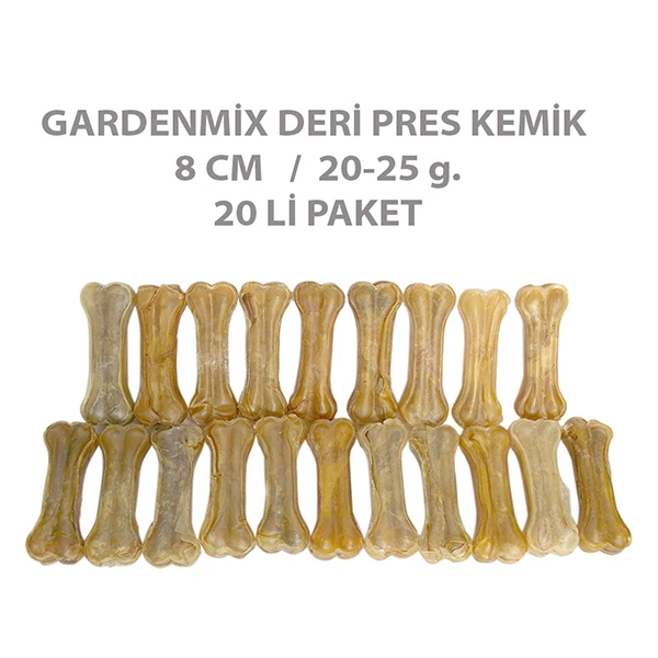 Garden Mix Deri Pres Kemik Köpek Ödülü (20-25 Gr, 10 Cm, 50 Adet)