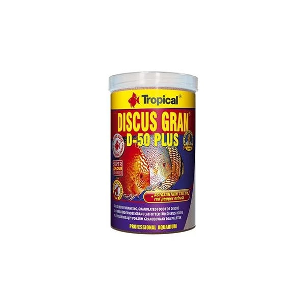 Tropical Discus Gran D-50 Plus Discus Balıkları için Renklendirici Granül Balık Yemi (110 Gr, 100 Ml)
