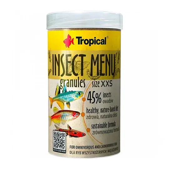 Tropical Insect Menu Granules Yüksek Proteinli Balık Yemi (540 Gr, Small, 250 Ml)