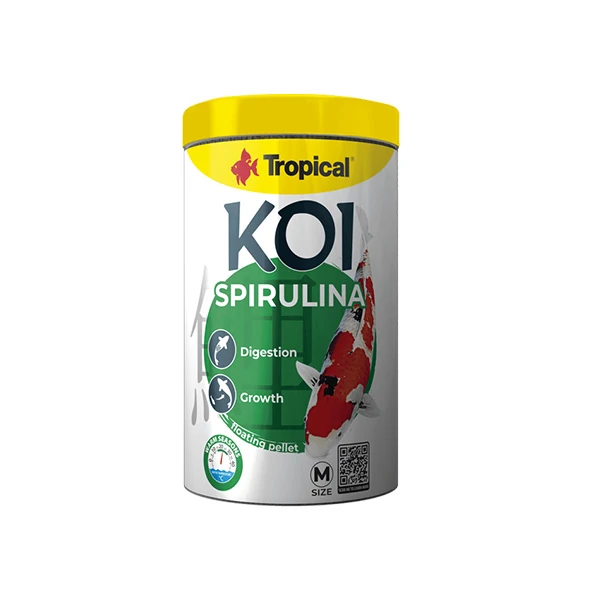 Tropical Spırulına Pellet Koi Balıkları için Spırulına Katkılı Pellet Balık Yemi (320 Gr, Small, 5 Lt)