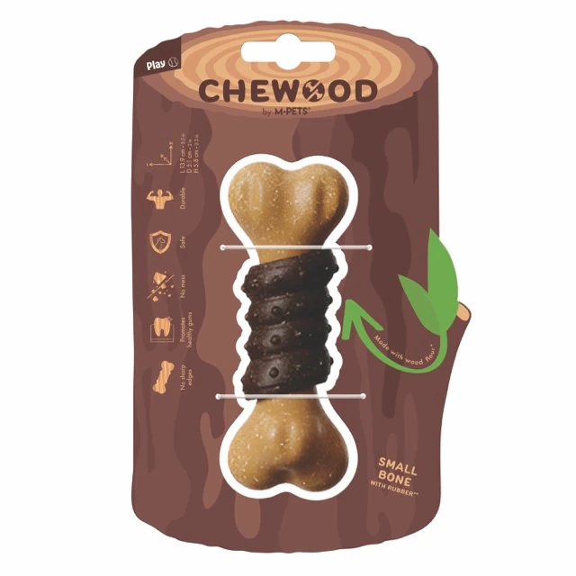 M-Pets Chewood Kemik Kauçuk Köpek Oyuncağı (17.8x5.9x5.5 Cm, Small)
