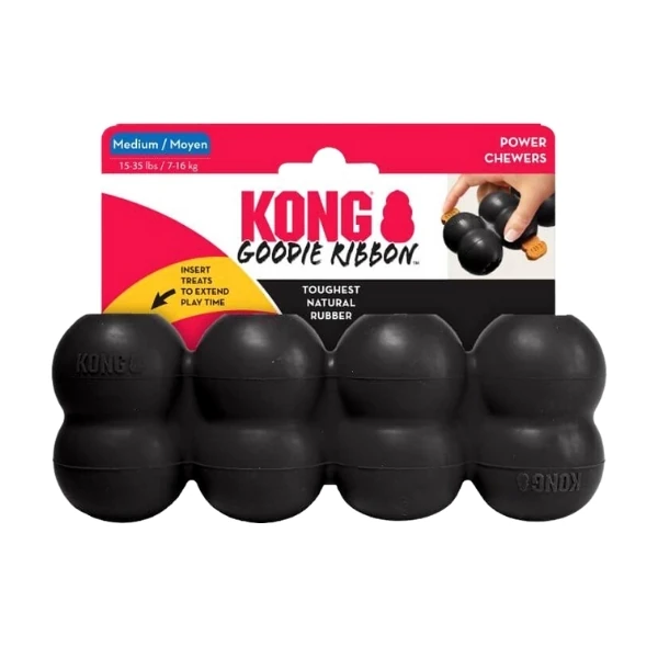 Kong Goodie Ribbon Çoklu Top Şeklinde Köpek Oyuncağı (Siyah, Small)