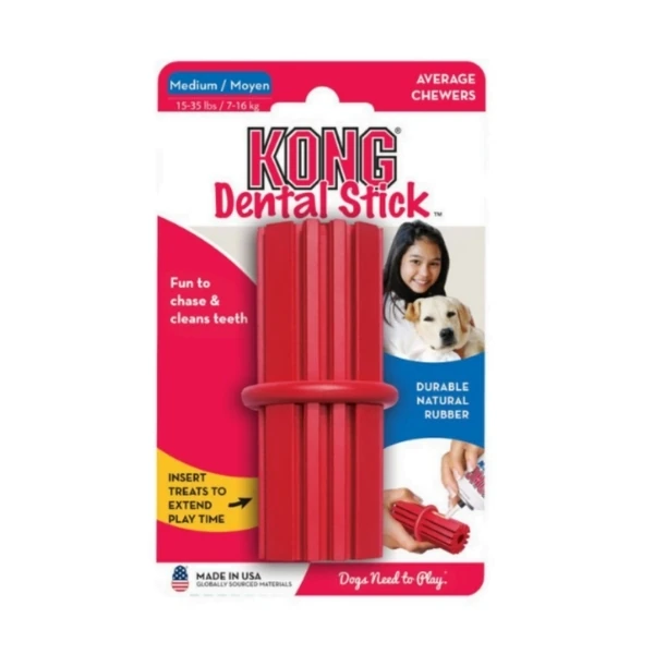 Kong Dental Stick Diş Temizliği için Çok Amaçlı Köpek Oyuncağı (10 Cm, Small)