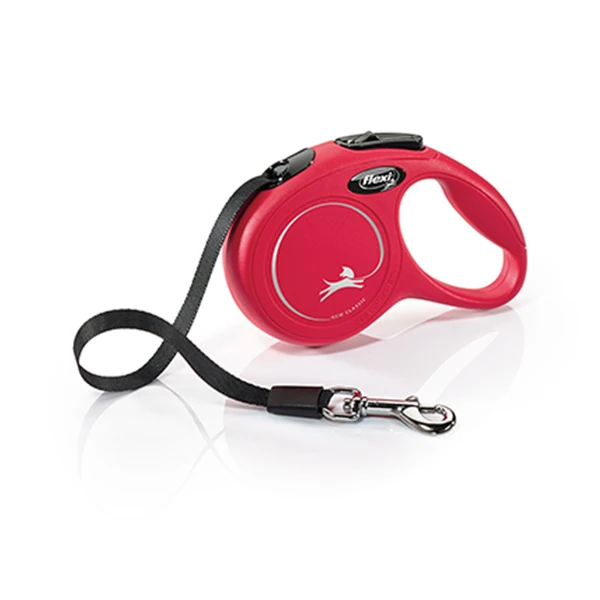 Flexi New Classic Şerit Otomatik Köpek Gezdirme Tasması (Siyah, 3 Mt, Small)