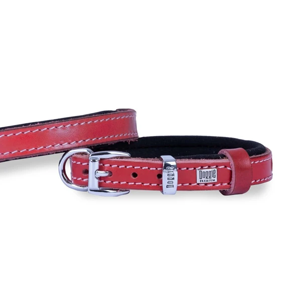 Doggie Konfor Deri Köpek Boyun Tasması (Siyah, 3.5x52-60 Cm, Small)