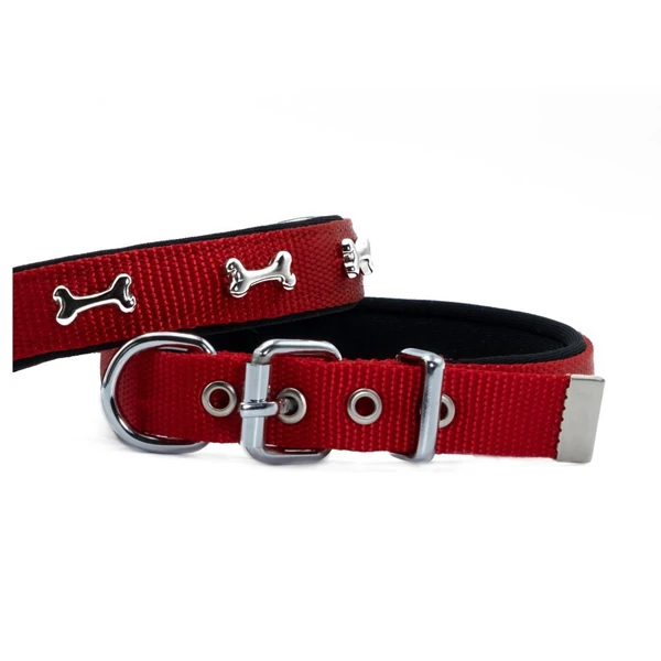 Doggie Comfort Dokuma Kemikli Köpek Boyun Tasması (Mor, 3x42-50 Cm, Small)