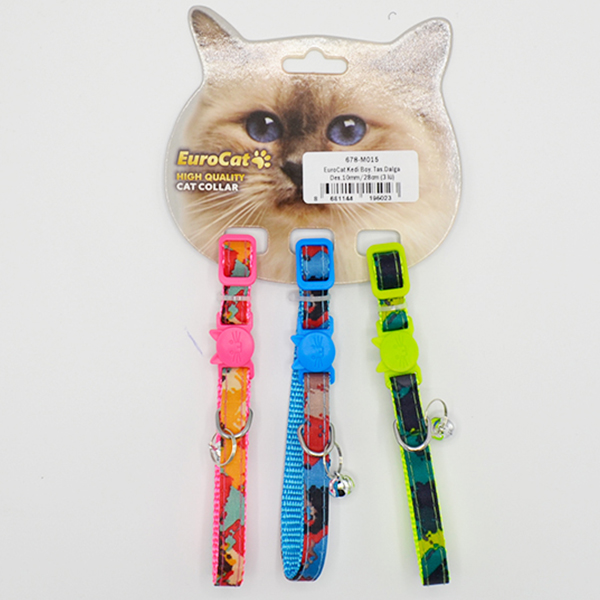 Eurocat Dalga Desenli Kedi Boyun Tasması (Pembe, 3 Adet)