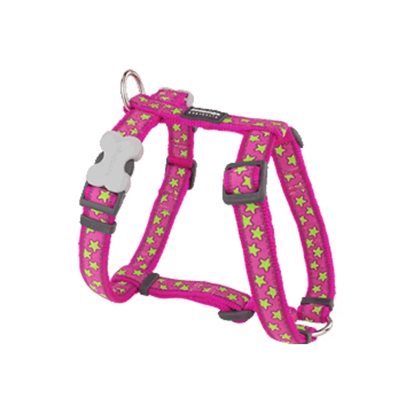 Red Dingo Stars Hot Pembe Köpek Göğüs Tasması (12 Mm, Turkuaz Yıldızlı)