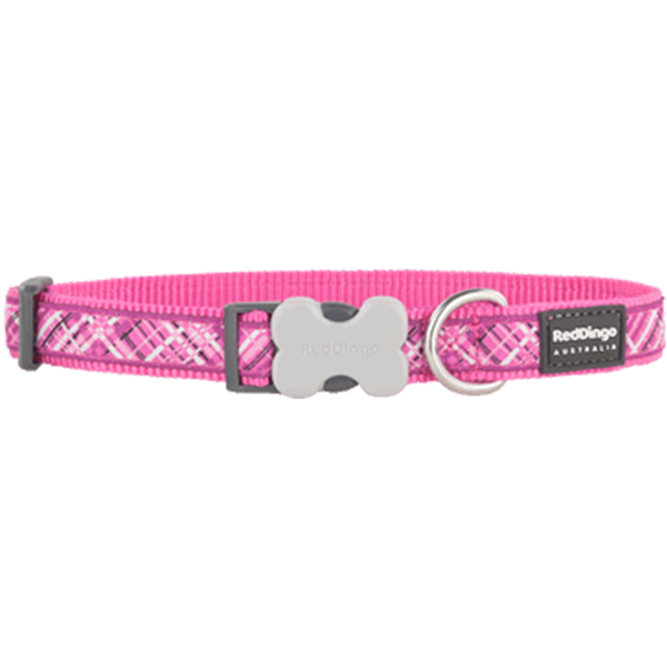 Red Dingo Flanno Desenli Köpek Boyun Tasması (Pembe, 12 Mm)