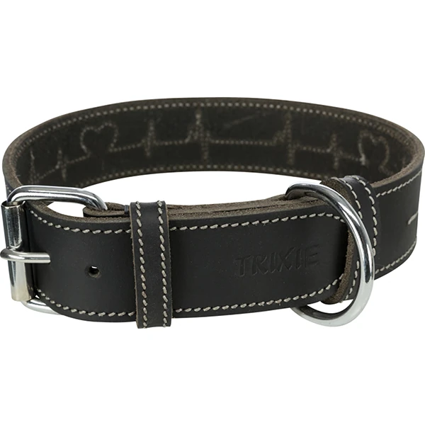 Trixie Kalın Deri Köpek Boyun Tasması Siyah (55-65 Cm, Large)