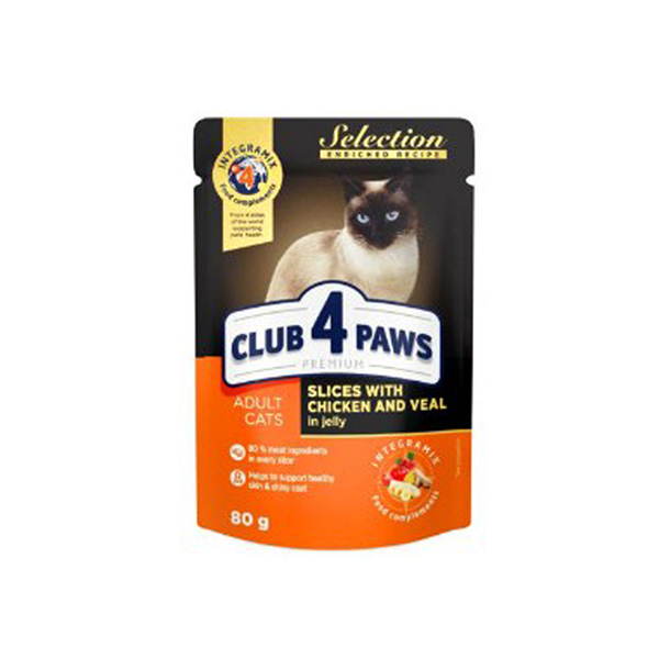 Club4Paws Selection Tavuklu&Dana Etli Pouch Kedi Konservesi