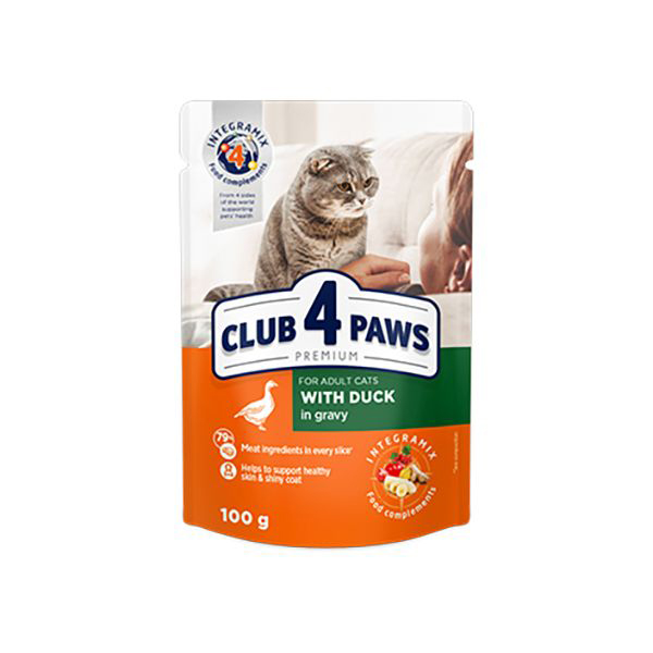 Club4Paws Premium Ördekli Pouch Konserve Kedi Maması