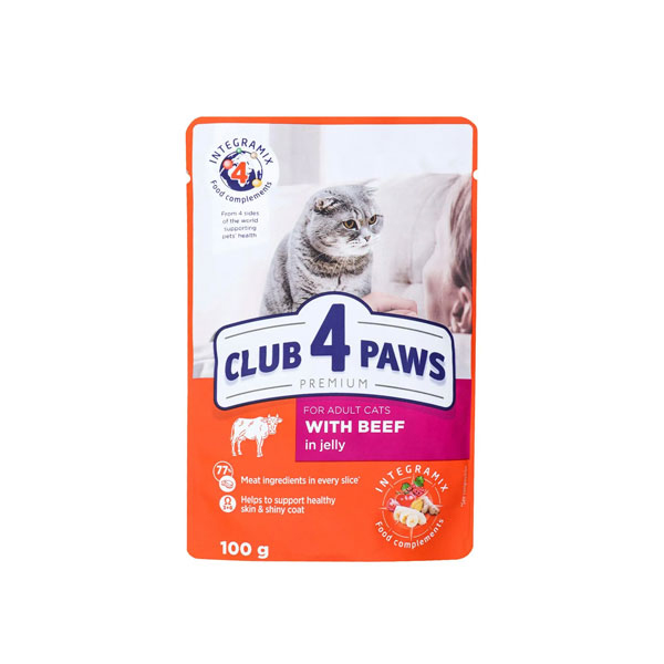 Club4Paws Premium Jöleli Dana Etli Pouch Konserve Kedi Maması