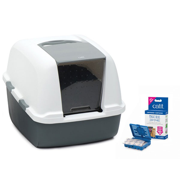 Hagen Catit Magic Blue Litter Box Jumbo Kapalı Kedi Tuvaleti 57x46.5x43 Cm
