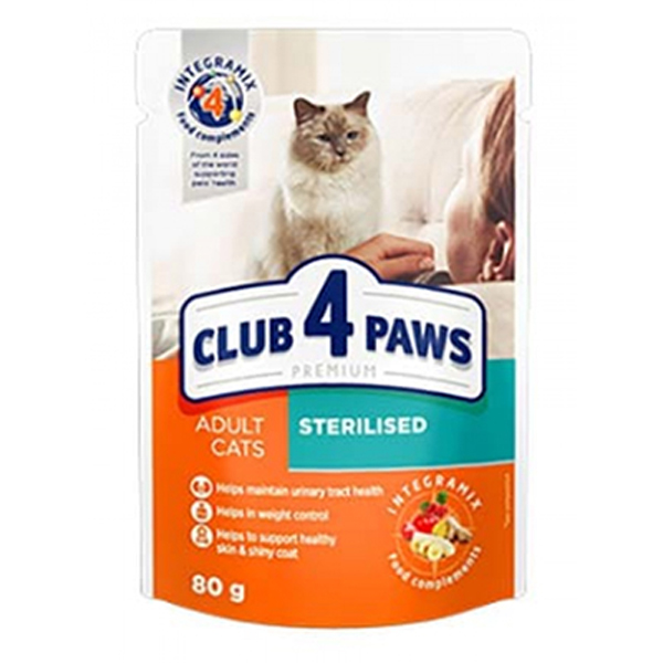 Club4Paws Premium Kısırlaştırılmış Pouch Kedi Konservesi