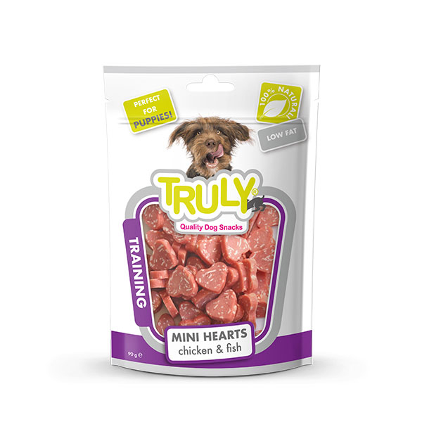 Truly Kalp Şekilli Tavuklu ve Mezgitli Yumuşak Köpek Ödül Maması