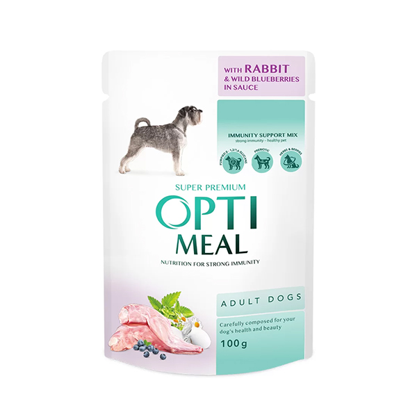 Optimeal Soslu Tavşan ve Yaban Mersini Küçük Irk Konserve Yetişkin Köpek Maması