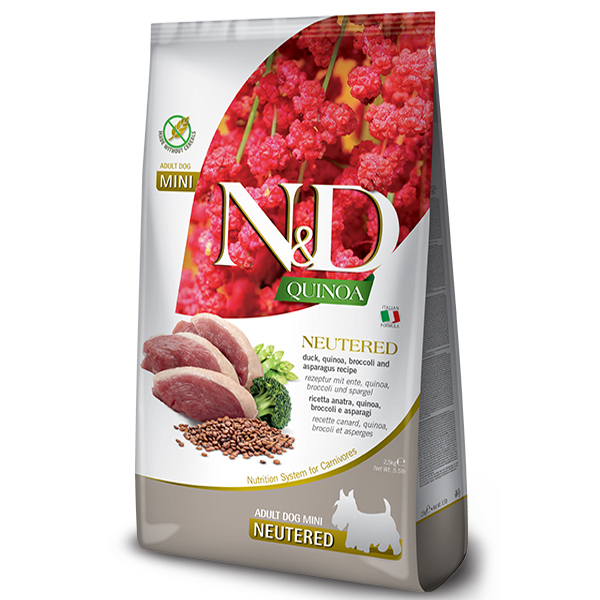 N&D Quinoa Mini Ördekli Kısırlaştırılmış Köpek Maması 2.5 Kg