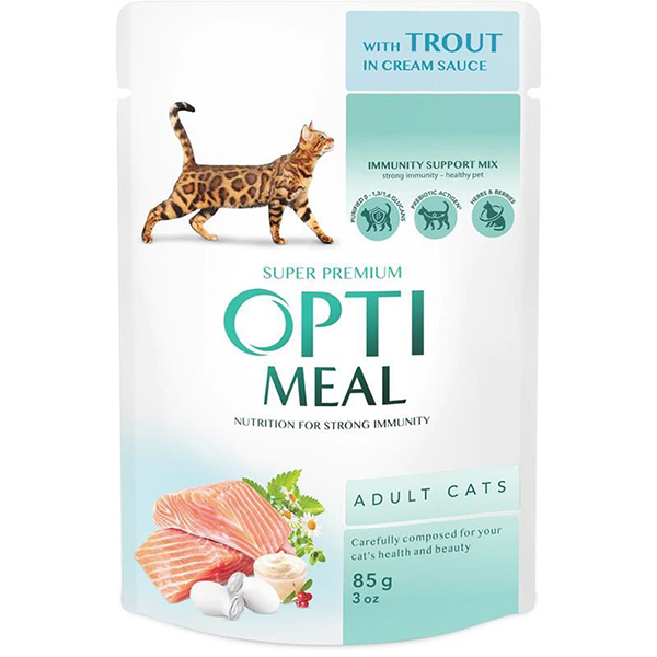 Optimeal Krema Soslu Alabalıklı Konserve Yetişkin Kedi Maması