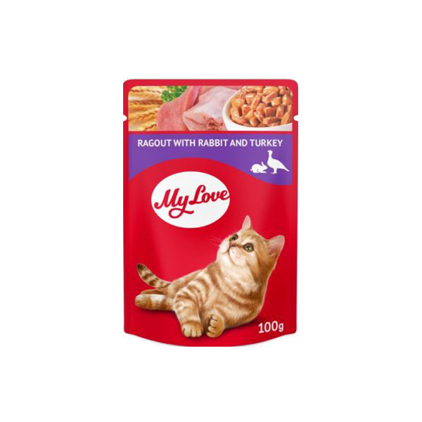 My Love Tavşanlı ve Hindili Yahni Pouch Konserve Kedi Maması
