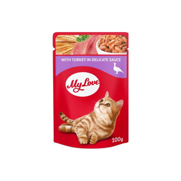 My Love Soslu Hindi Etli Pouch Konserve Kedi Maması