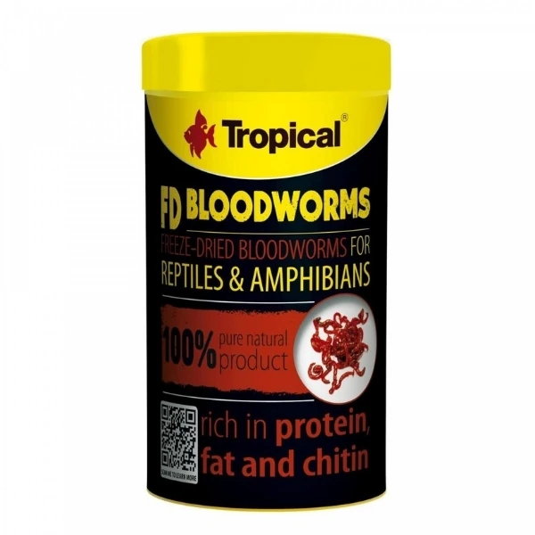 Tropical Fd Bloodworms Kurutulmuş Kan Kurdu Sürüngen Yemi (17 Gr, 100 Ml)