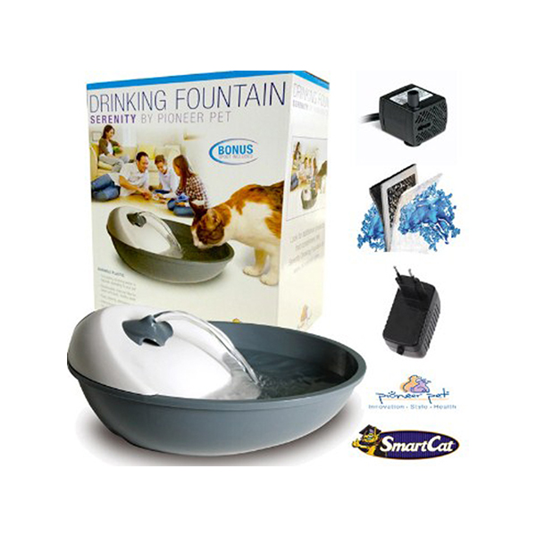 Pioneer Pet Kedi ve Köpekler için Otomatik Su Kabı Gri 1770 Ml