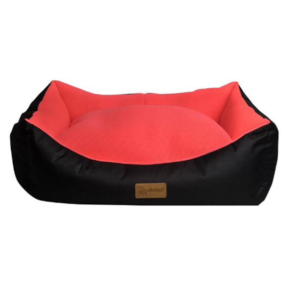 Dubex Dondurma Dikdörtgen Köpek ve Kedi Yatağı Bordo/Sarı (62x44x22 Cm, Small)
