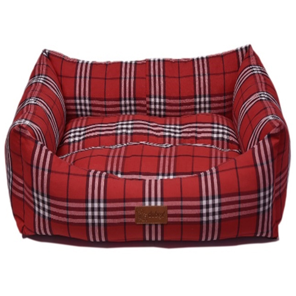 Dubex Danish Kareli Köpek ve Kedi Yatağı Lacivert (62x44x22 Cm, Xlarge)