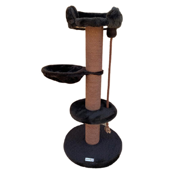 Kralle Oyun Halatlı Kedi Tırmalama ve Oyun Alanı Gri 50x50x115 Cm (Petpretty)