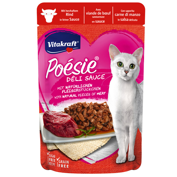 Vitakraft Poesie Sos İçerisinde Sığır Etli Yetişkin Kedi Konservesi